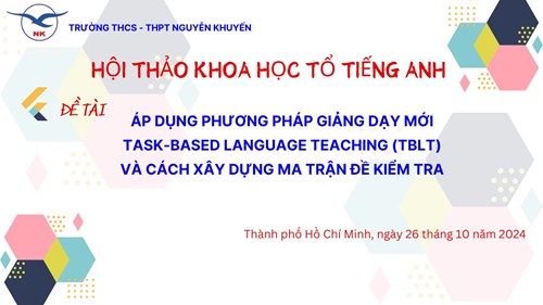 Hội thảo khoa học tổ Tiếng Anh năm học 2024 - 2025
