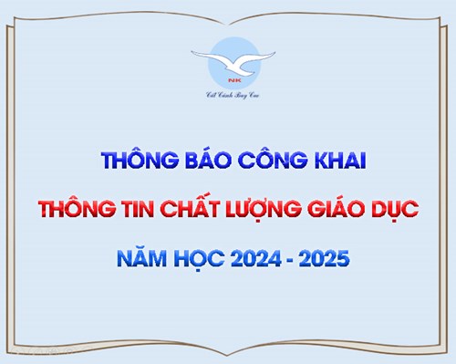 Thông báo công khai thông tin chất lượng giáo dục năm học 2024 - 2025