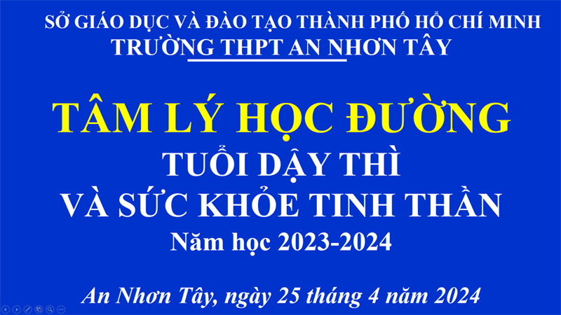 Tư vấn tâm lý học đường tuổi dậy thì và sức khỏe tinh thần năm học 2023-2024