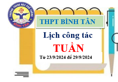 Lịch công tác tuần 23/9/2024 đến 29/9/2024