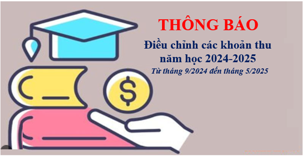Thông báo điều chỉnh các khoản thu năm học 2024-2025