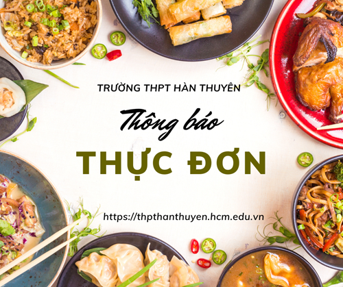 THỰC ĐƠN BÁN TRÚ - THÁNG 01/2025 (Từ ngày 30/12/2024 đến ngày 22/01/2025)