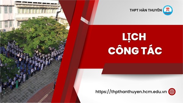 LỊCH CÔNG TÁC TUẦN (từ ngày 12/05 đến ngày 18/05)