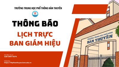 Thông báo Lịch trực Ban Giám hiệu năm học 2024-2024