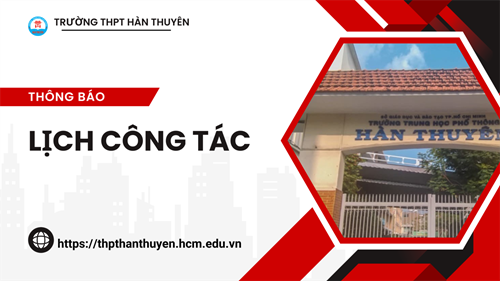 LỊCH CÔNG TÁC TUẦN (từ ngày 19/08 đến ngày 25/08)