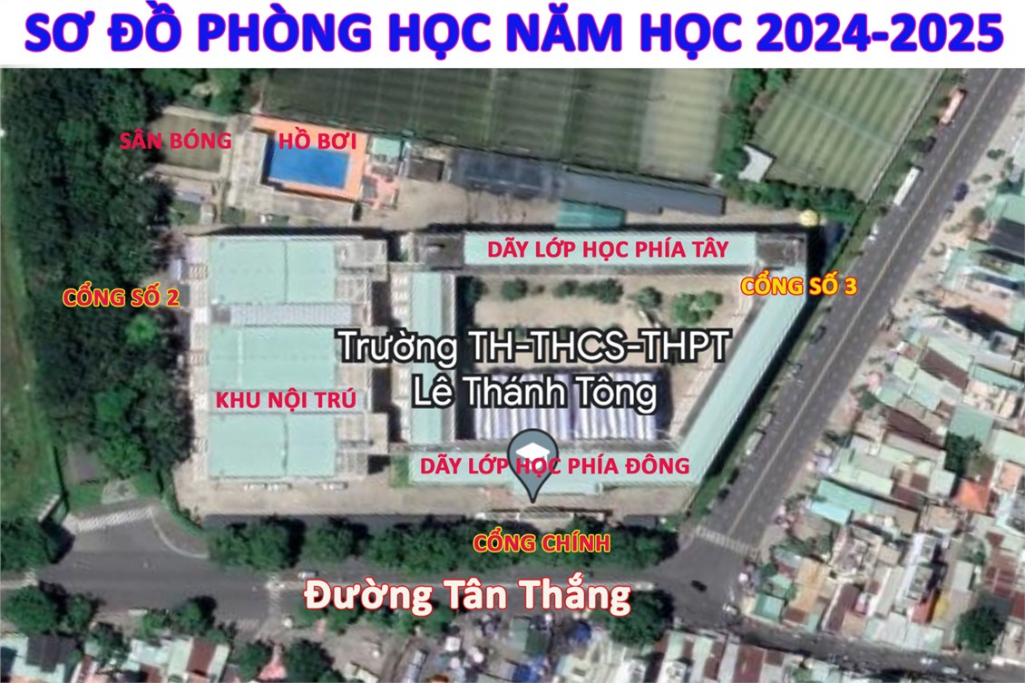 Vị trí các lớp học năm học 2024-2025