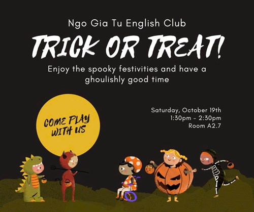 Join the halloween english club event this weekend – fright or fun?