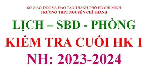 Lịch -SBD - Phòng_ Kiểm tra Cuối HK 1_NH: 2023-2024