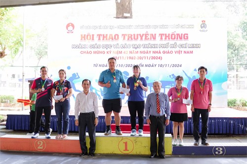 Chúc mừng giáo viên Nhà trường đã đạt giải Hội thao truyền thống Ngành Giáo dục TP Hồ Chí Minh