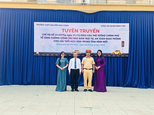 Trường THPT Nguyễn Hữu Cảnh thực hiện chỉ thị số: 31/CT-TTG của Thủ tướng Chính phủ về tăng cường công tác bảo đảm trật tự, an toàn giao thông cho lứa tuổi học sinh trong tình hình mới