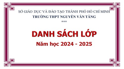 Danh sách lớp năm học 2024-2025