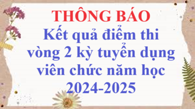 Kết quả điểm thi vòng 2 kỳ tuyển dụng viên chức năm học 2024-2025