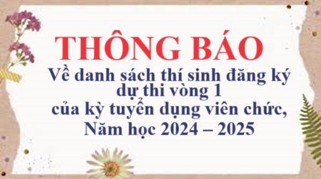 Về danh sách thí sinh đăng ký dự thi vòng 1 của kỳ tuyển dụng viên chức, Năm học 2024 – 2025