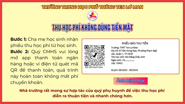 Về việc triển khai thu học phí không dùng tiền mặt