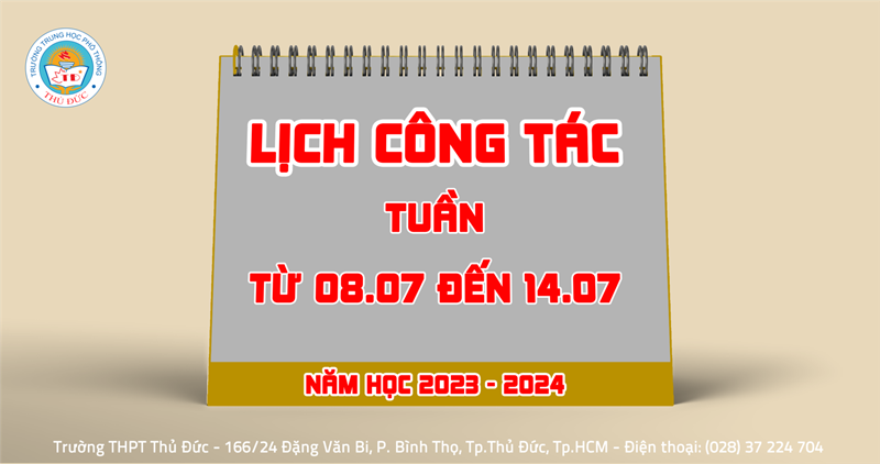 Lịch công tác - Tuần - Từ 08.07.2024 đến 14.07.2024