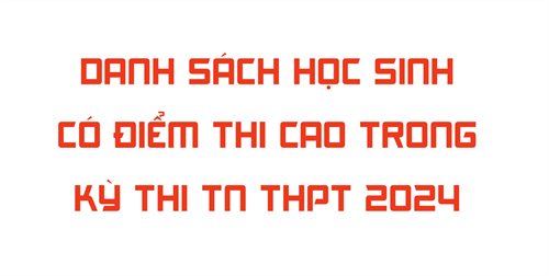 Danh sách học sinh có điểm thi cao trong kỳ thi tn thpt 2024