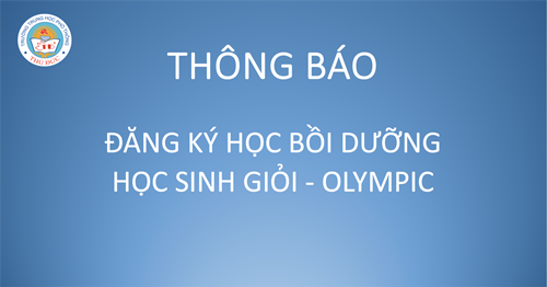 Đăng ký thông tin học bồi dưỡng học sinh giỏi - olympic