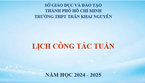 Lịch công tác Tuần 17 Học kì 2 năm học 2024 - 2025