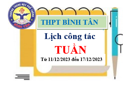 Lịch công tác từ 11/12/2023 đến 17/12/2023