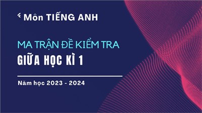 Tiếng Anh - Cấu trúc đề kiểm tra và đề cương Giữa học kì 1 - Năm học 2023 - 2024