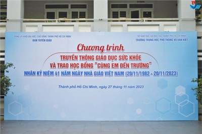 Truyền thông giáo dục sức khỏe và trao tặng học bổng “cùng em đến trường” nhân kỷ niệm 41 năm ngày nhà giáo việt nam (20/11/1982 – 20/11/2023)