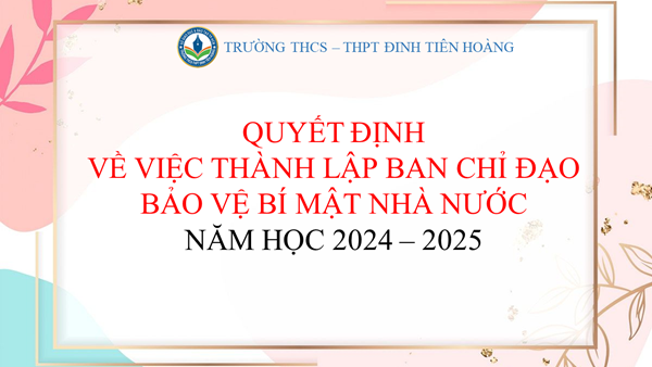 Quyết định về việc thành lập ban chỉ đạo bảo vệ bí mật nhà nước