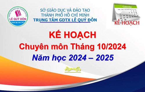 Kế hoạch Chuyên môn Tháng 10/2024 - Năm học 2024–2025