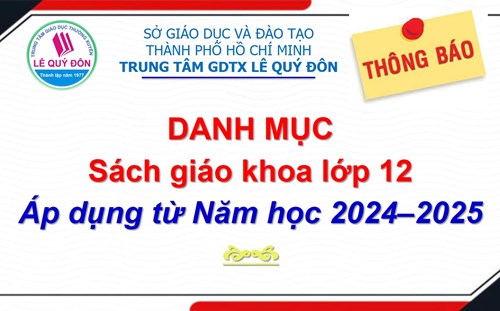 Danh mục Sách giáo khoa lớp 12 - Áp dụng từ Năm học 2024–2025