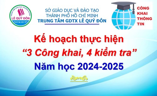 Kế hoạch thực hiện “3 Công khai, 4 kiểm tra” - Năm học 2024-2025