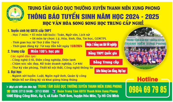 Thông báo tuyển sinh năm học 2024 - 2025