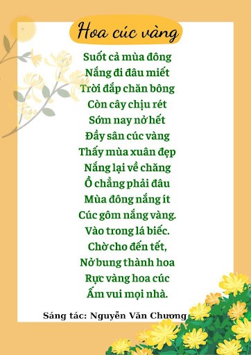 Bài thơ Hoa Cúc Vàng