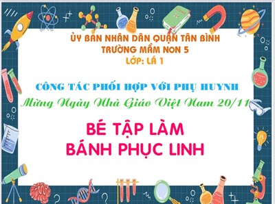 Các con lớp lá 1 tập làm bánh phục linh