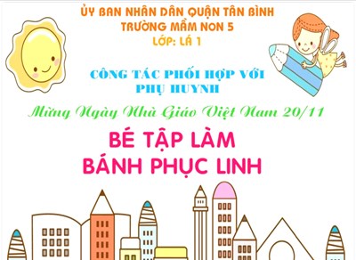 Các con lớp lá 1 tập làm bánh phục linh