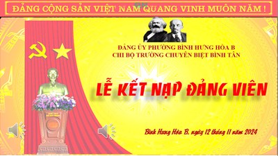 Lễ kết nạp đảng viên tại chi bộ trường Chuyên biệt Bình Tân