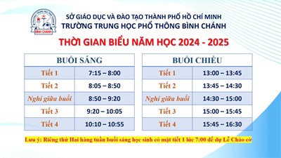 Thay đổi thời gian biểu từ ngày 11/11/2024.