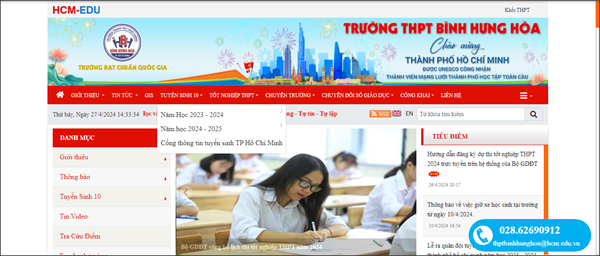 Cổng thông tin tuyển sinh đầu cấp của TP Hồ Chí Minh