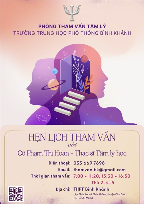 Lịch hoạt động phòng tham vấn tâm lý