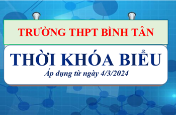 Thời khóa biểu áp dụng từ ngày 4/3/2024