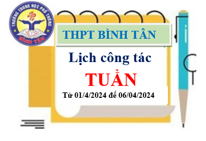 Lịch Công tác từ 01/4/2024 đến 06/04/2024