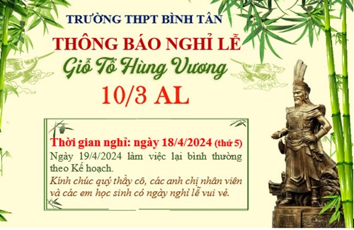 Thông báo nghỉ lễ Giỗ tổ Hùng Vương - năm 2024