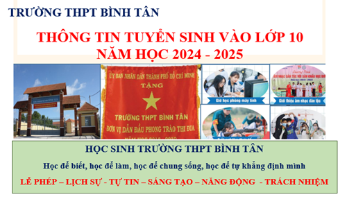 Thông tin tuyển sinh vào lớp 10 trường THPT Bình Tân năm học 2024-2025