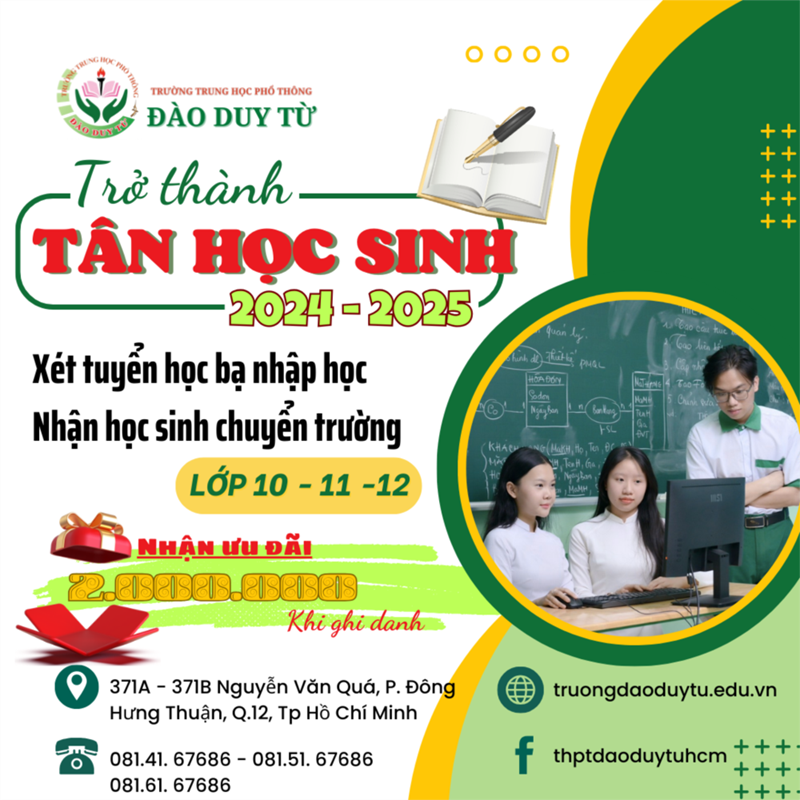 Tuyển sinh khóa hè và năm học 2024 - 2025