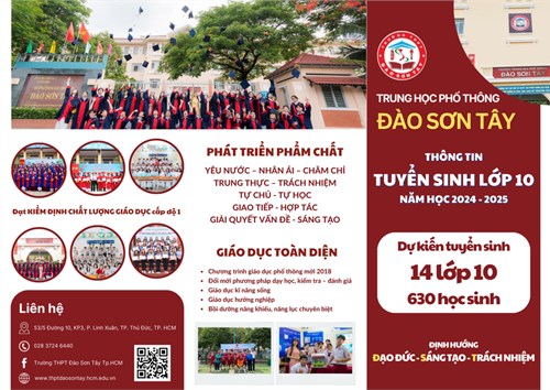 Thông tin tuyển sinh Lớp 10, năm học 2024 - 2025