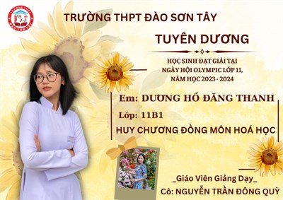 Học sinh Trường THPT Đào Sơn Tây đạt 4 Giải học sinh Giỏi và 4 Huy chương tại Ngày Hội Olympic