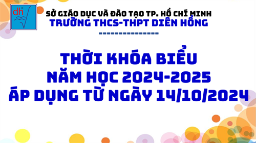 Thời khóa biểu áp dụng từ ngày 14/10/2024