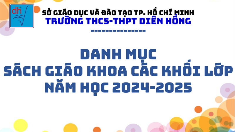 Danh mục sách giáo khoa các khối lớp năm học 2024-2025
