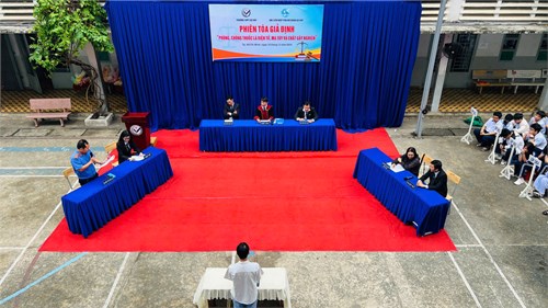 Trường THPT Gò Vấp tổ chức phiên tòa giả định với chủ đề   Phòng, Chống thuốc lá điện tử, ma túy và chất gây nghiện: 