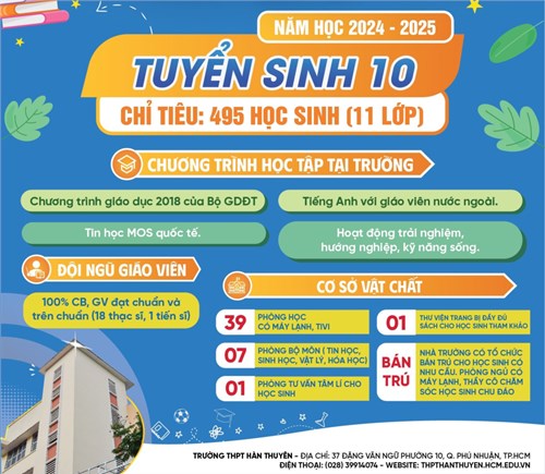 Kế hoạch tuyển sinh 10 năm học 2024-2025