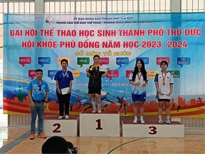 Trường THPT Hiệp Bình xin chúc mừng các em học sinh trong đội tuyển môn Đẩy gậy đã đạt thành tích cao tại  Đại hội Thể thao Học sinh thành phố Thủ Đức - Hội khỏe Phù Đổng năm học 2023-2024.