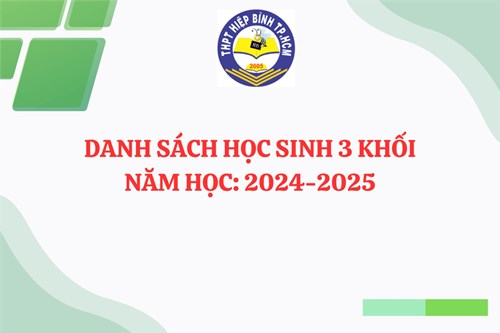 Danh sách học sinh 3 khối năm học 2024-2025
